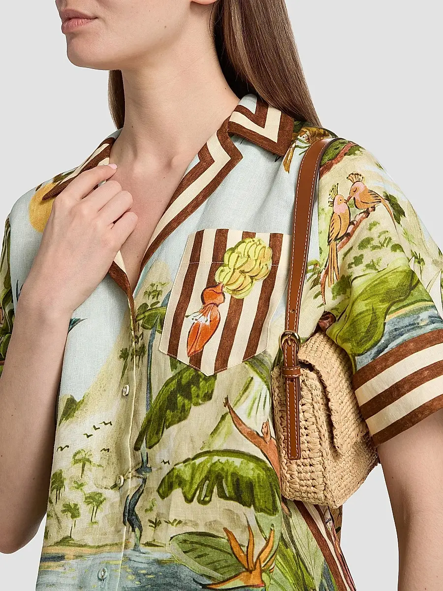 ALÉMAIS Women's Toucan Tango Linen Short-Sleeve Shirt | Thumbnail 6 ALÉMAIS Women's Toucan Tango Linen Short-Sleeve Shirt | Thumbnail 6