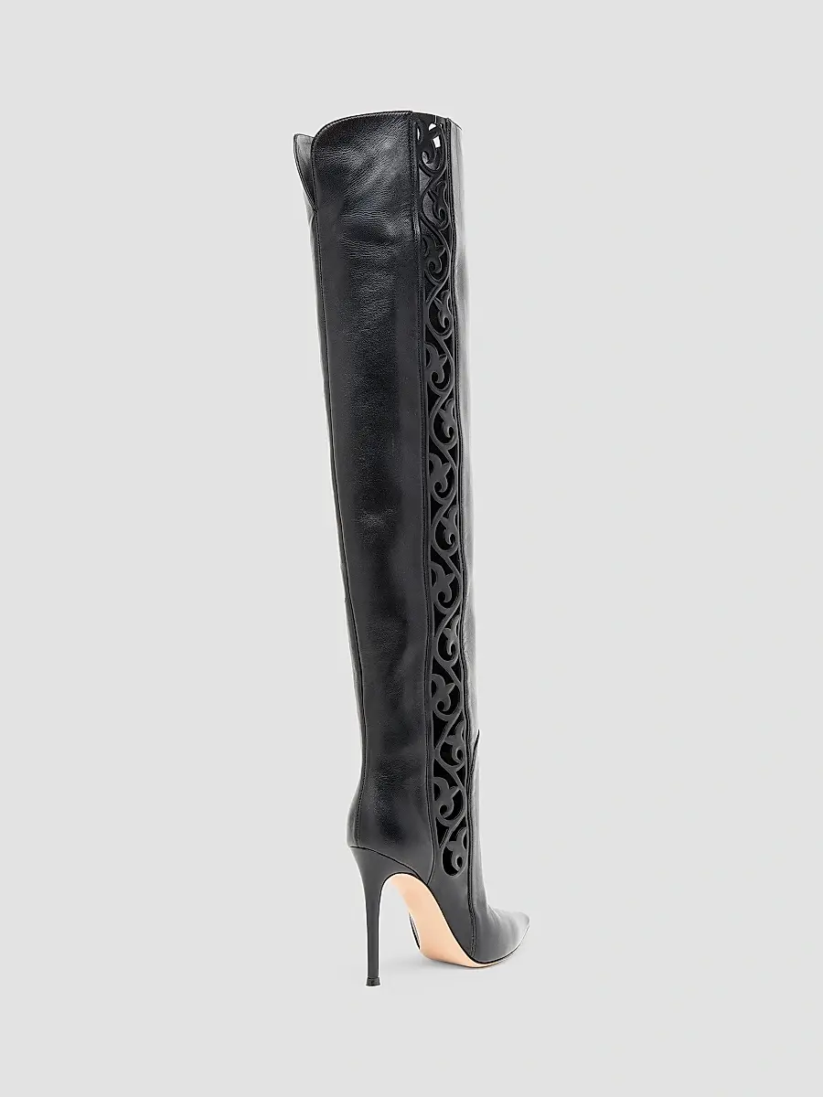 Gianvito Rossi Women's 105MM Leather Over-the-Knee Boots | Thumbnail 2