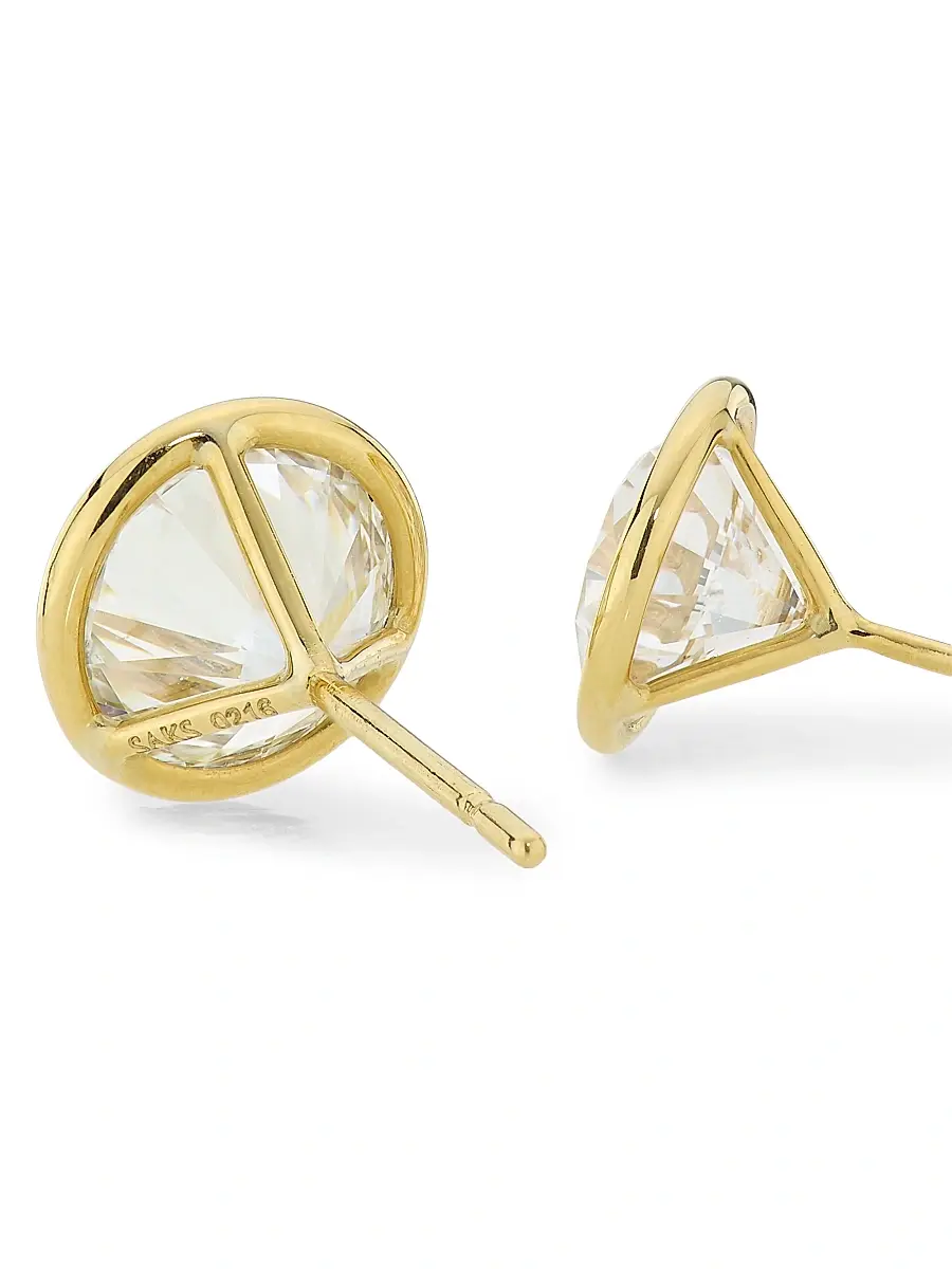 Diamonds at Saks Fifth Avenue Women's 18K Yellow Gold & 4.02 TCW Diamond Martini Stud Earrings | Thumbnail 4