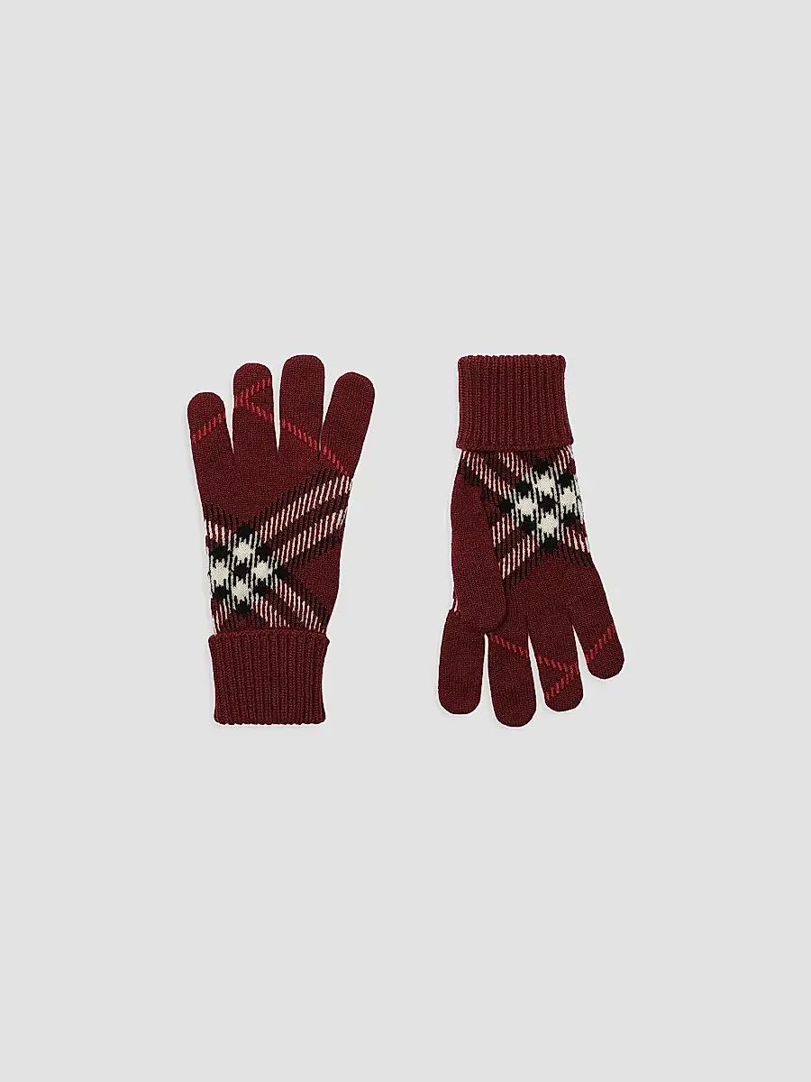 Burberry Women's Heritage Check Cashmere-Blend Gloves | Thumbnail 2 Burberry Women's Heritage Check Cashmere-Blend Gloves | Thumbnail 2