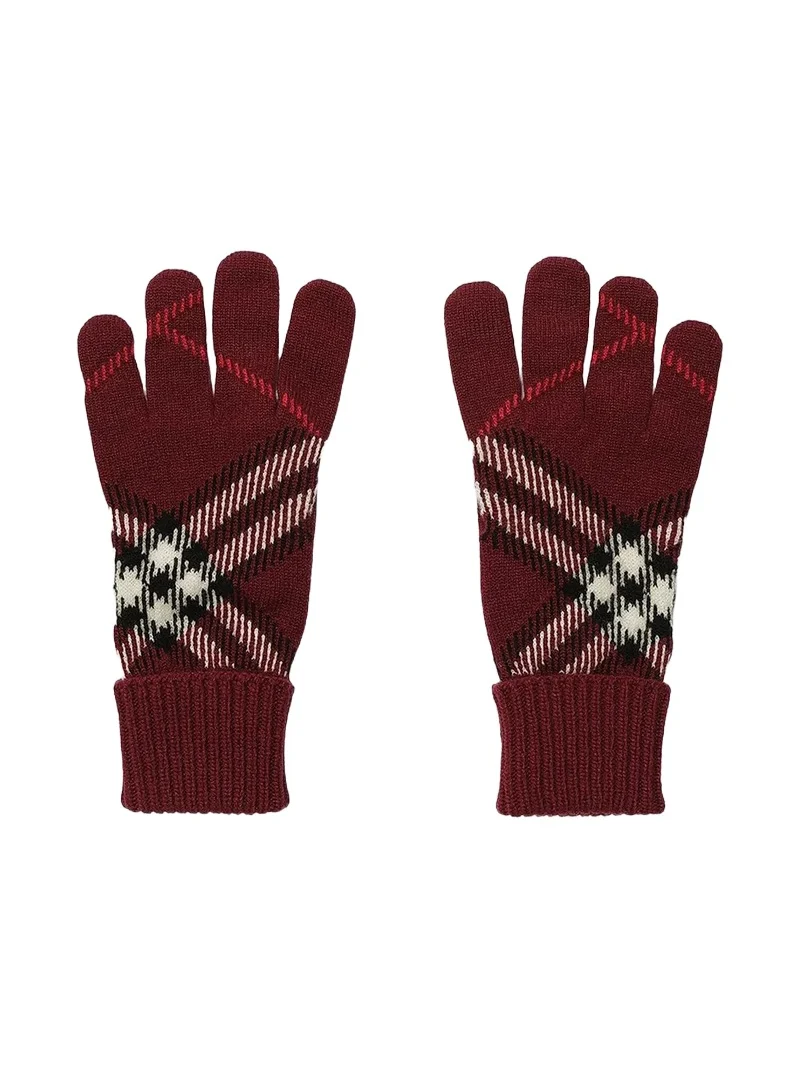 Burberry Women's Heritage Check Cashmere-Blend Gloves