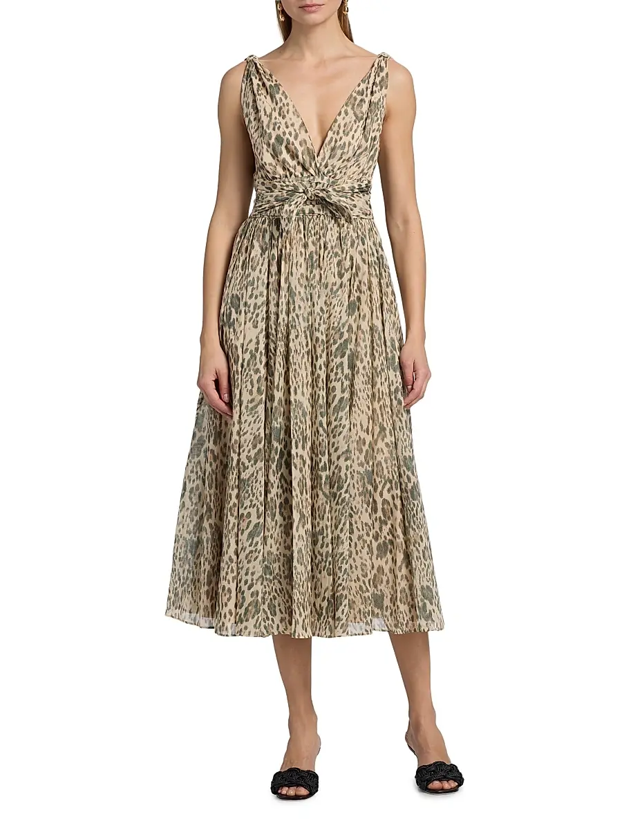 Ungaro Women's Jillian Leopard-Print Cotton Voile Midi-Dress | Thumbnail 3 Ungaro Women's Jillian Leopard-Print Cotton Voile Midi-Dress | Thumbnail 3