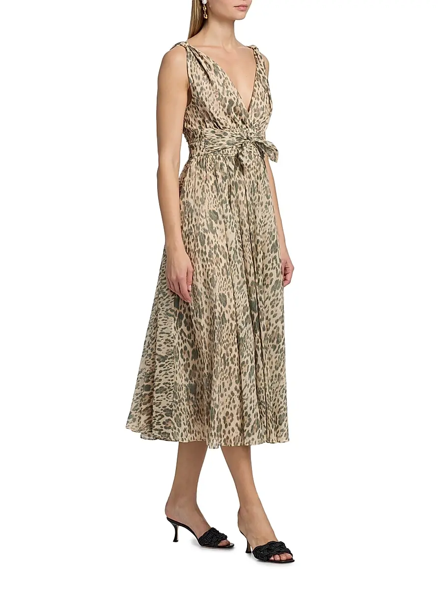 Ungaro Women's Jillian Leopard-Print Cotton Voile Midi-Dress | Thumbnail 4 Ungaro Women's Jillian Leopard-Print Cotton Voile Midi-Dress | Thumbnail 4