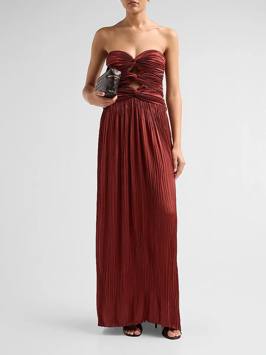 A.L.C. A. L.C. Women's Brynn Ruched Cut-Out Strapless Maxi Dress | Thumbnail 2 A.L.C. A. L.C. Women's Brynn Ruched Cut-Out Strapless Maxi Dress | Thumbnail 2