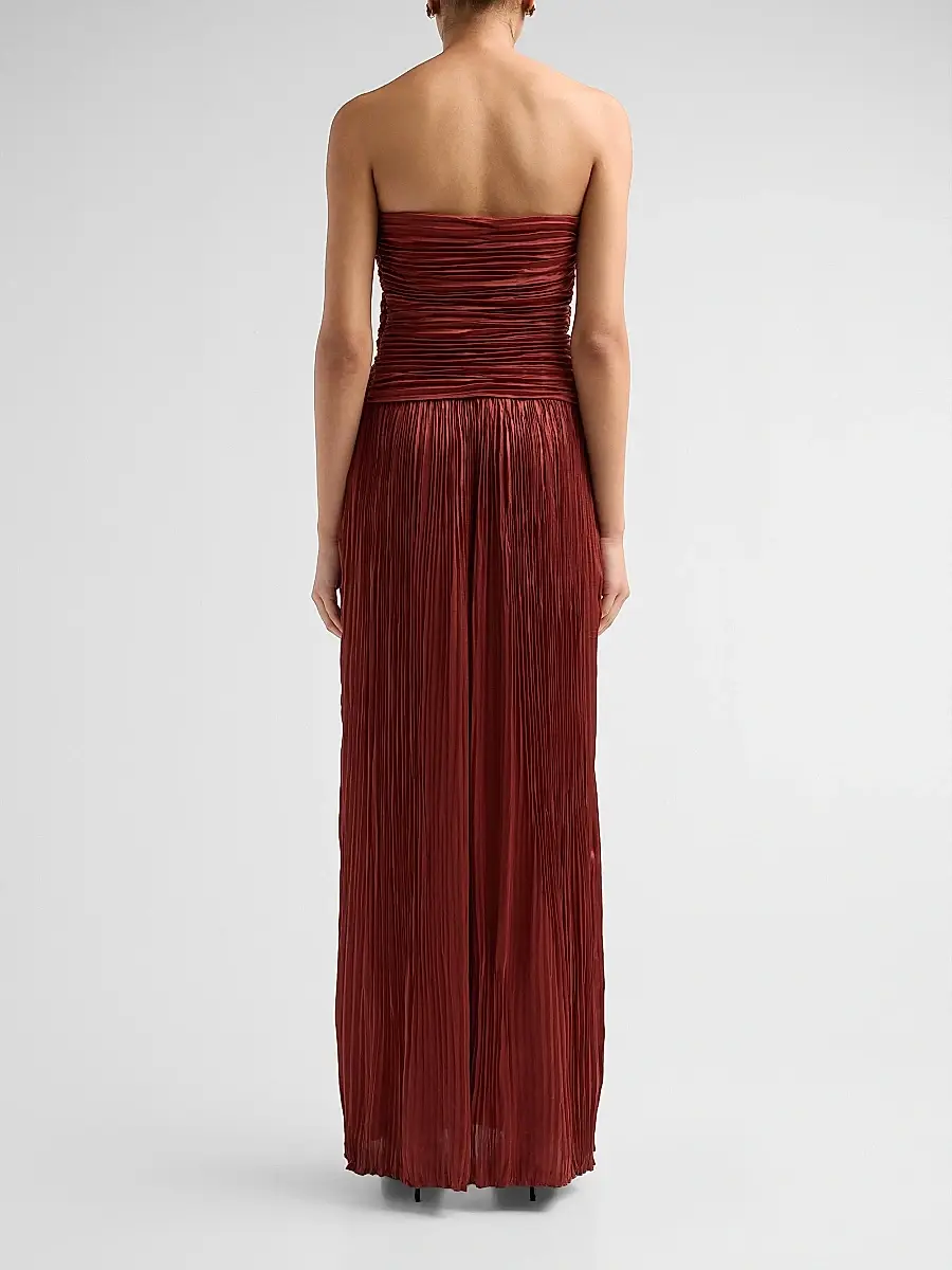 A.L.C. A. L.C. Women's Brynn Ruched Cut-Out Strapless Maxi Dress | Thumbnail 3 A.L.C. A. L.C. Women's Brynn Ruched Cut-Out Strapless Maxi Dress | Thumbnail 3