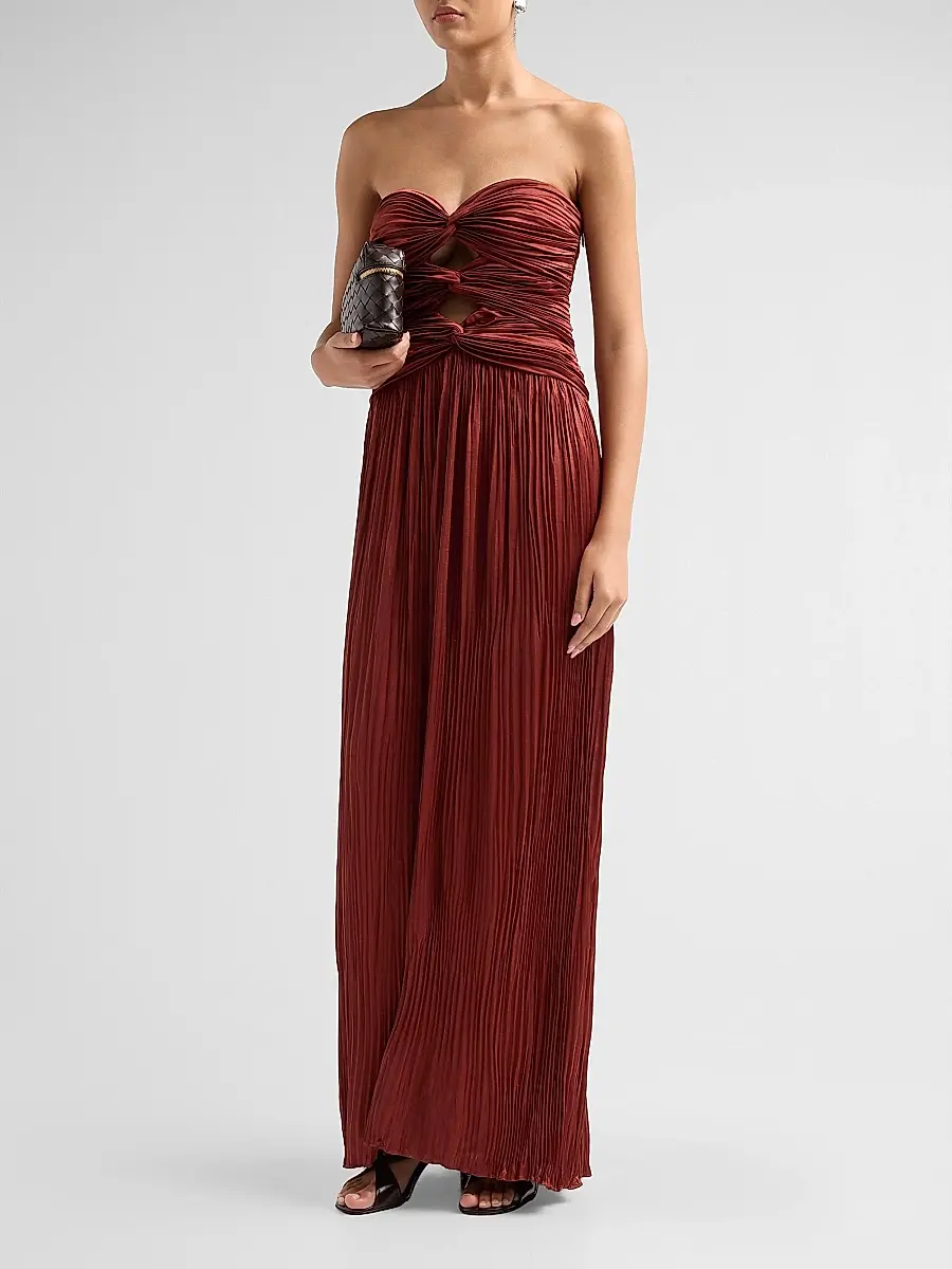 A.L.C. A. L.C. Women's Brynn Ruched Cut-Out Strapless Maxi Dress | Thumbnail 4 A.L.C. A. L.C. Women's Brynn Ruched Cut-Out Strapless Maxi Dress | Thumbnail 4