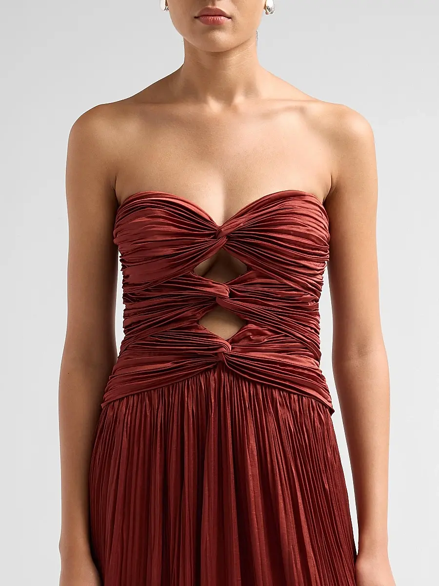 A.L.C. A. L.C. Women's Brynn Ruched Cut-Out Strapless Maxi Dress | Thumbnail 5 A.L.C. A. L.C. Women's Brynn Ruched Cut-Out Strapless Maxi Dress | Thumbnail 5