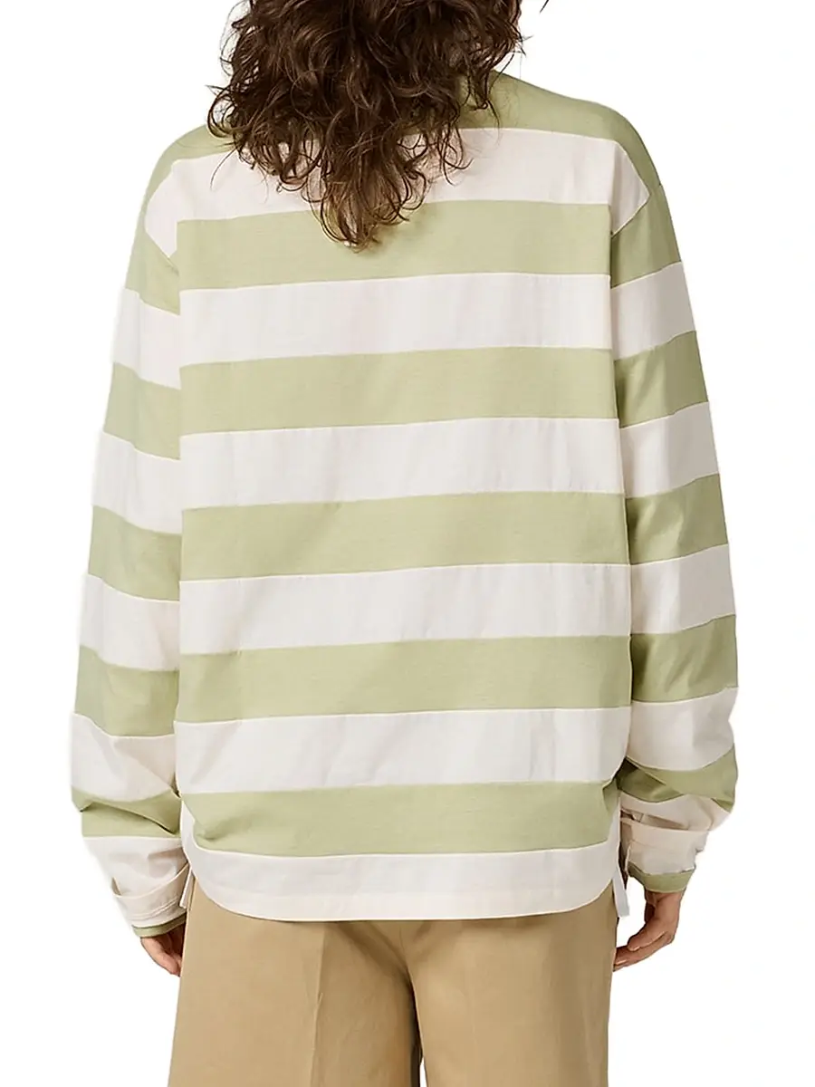 Miu Miu Women's Striped Jersey Polo Shirt | Thumbnail 3