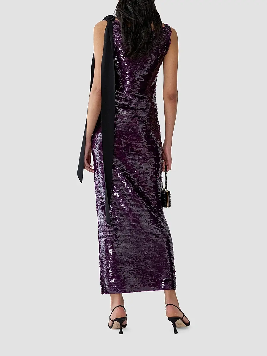 Carolina Herrera Women's Sequined Bow-Shoulder Sheath Gown | Thumbnail 3 Carolina Herrera Women's Sequined Bow-Shoulder Sheath Gown | Thumbnail 3