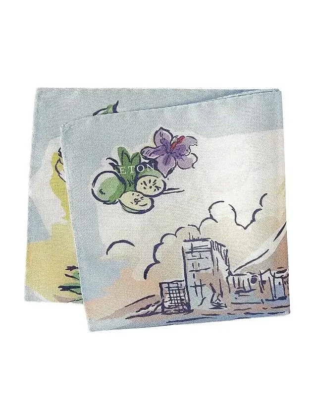 Eton Men's Painting Oxford Silk Pocket Square