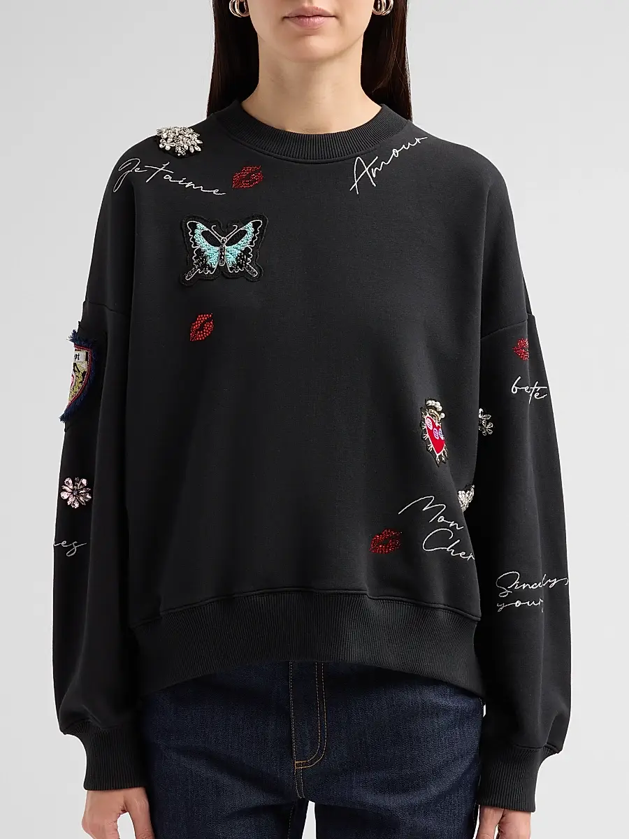 Cinq à Sept Women's Greatest Hits Brandy Crewneck Sweatshirt | Thumbnail 5 Cinq à Sept Women's Greatest Hits Brandy Crewneck Sweatshirt | Thumbnail 5