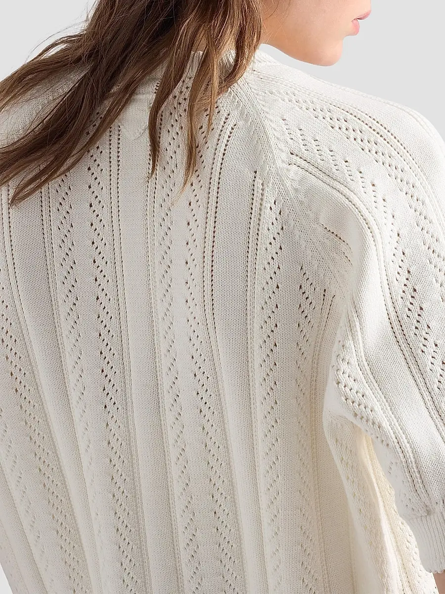 Prada Women's Short-Sleeved Openwork Cotton Cardigan | Thumbnail 4 Prada Women's Short-Sleeved Openwork Cotton Cardigan | Thumbnail 4