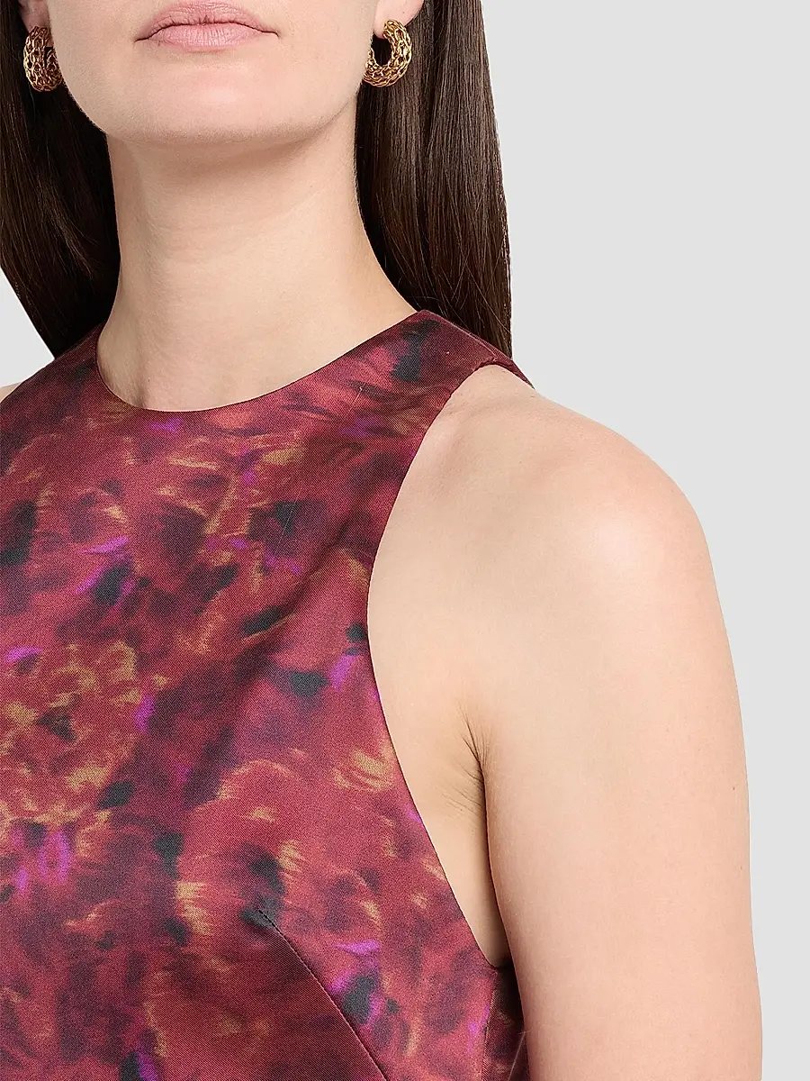 Brandon Maxwell Women's The Joelle Floral Stretch Mikado Sleeveless Mini Dress | Thumbnail 5 Brandon Maxwell Women's The Joelle Floral Stretch Mikado Sleeveless Mini Dress | Thumbnail 5