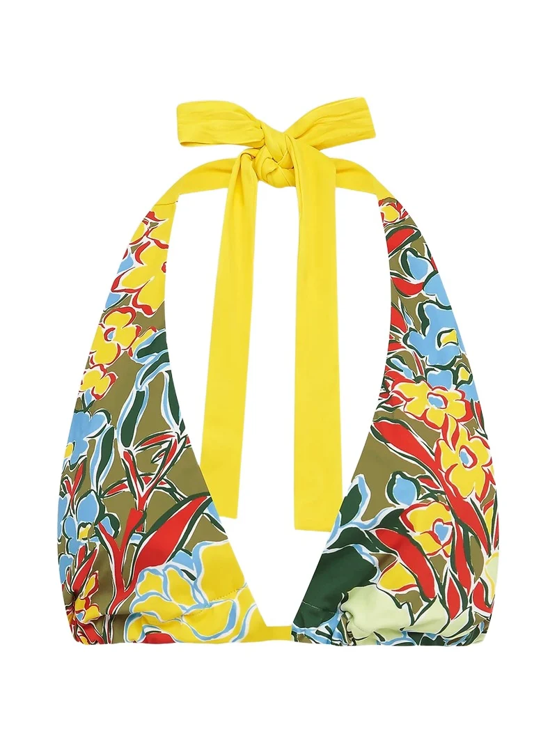 ALÉMAIS Women's Solstice Floral Halter Bikini Top