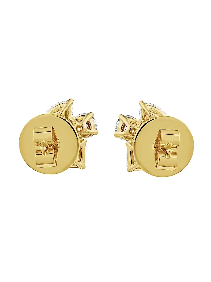 Diamonds at Saks Fifth Avenue Women's 18K Yellow Gold & 3.65 TCW Diamond Cluster Stud Earrings | Thumbnail 3