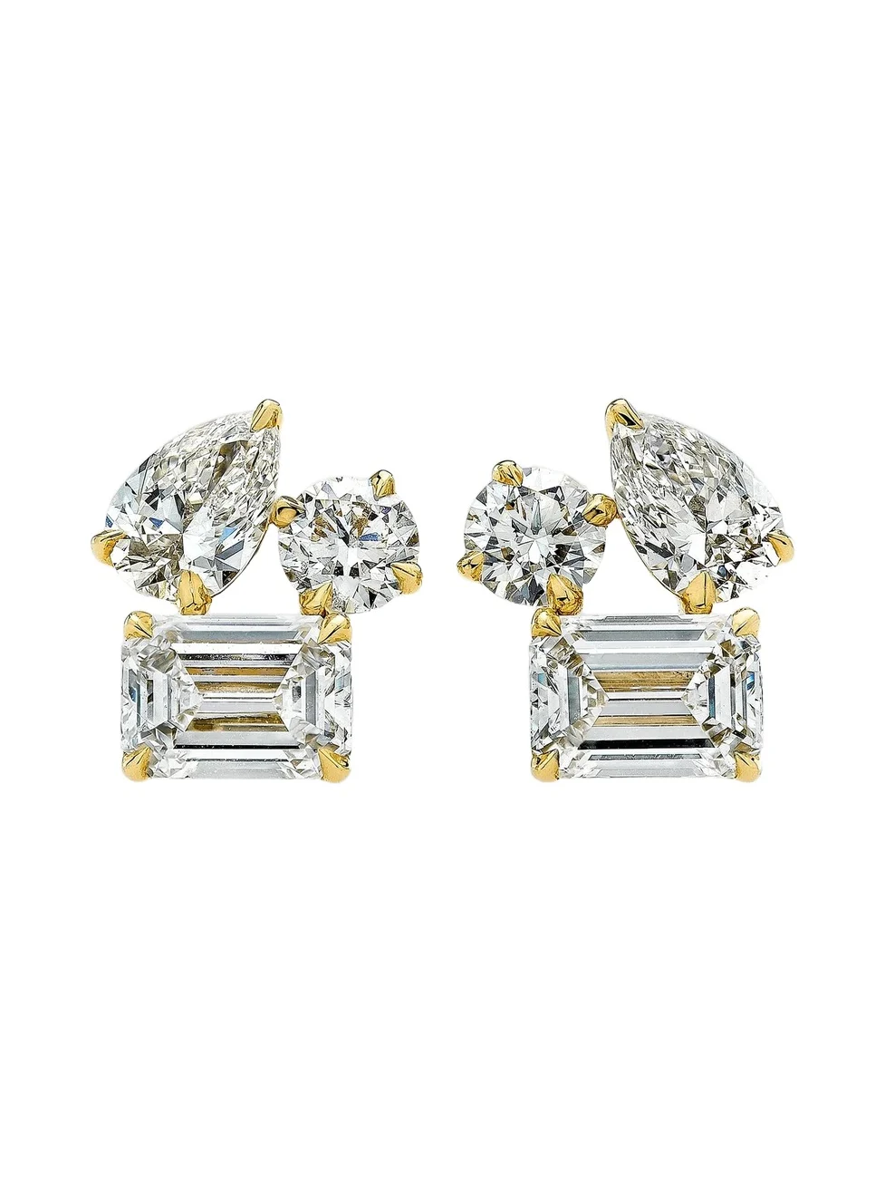 Diamonds at Saks Fifth Avenue Women's 18K Yellow Gold & 3.65 TCW Diamond Cluster Stud Earrings
