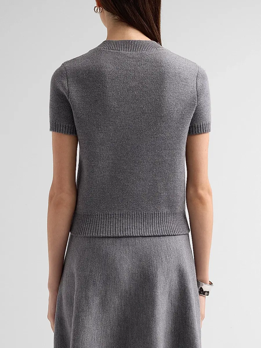 Oscar de la Renta Women's Beaded Floral Wool Sweater | Thumbnail 3