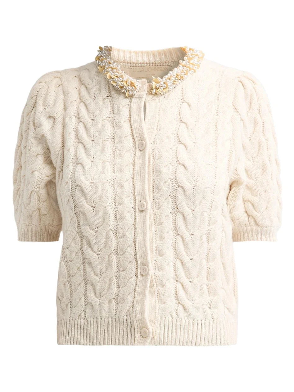 Women's Olivia Cable-Knit Merino Wool-Cashmere Cardigan