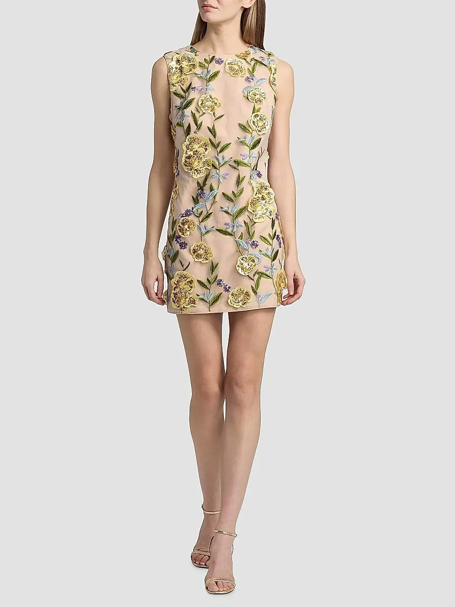 Milly Women's Ivette Sequin-Embroidered Minidress | Thumbnail 2 Milly Women's Ivette Sequin-Embroidered Minidress | Thumbnail 2