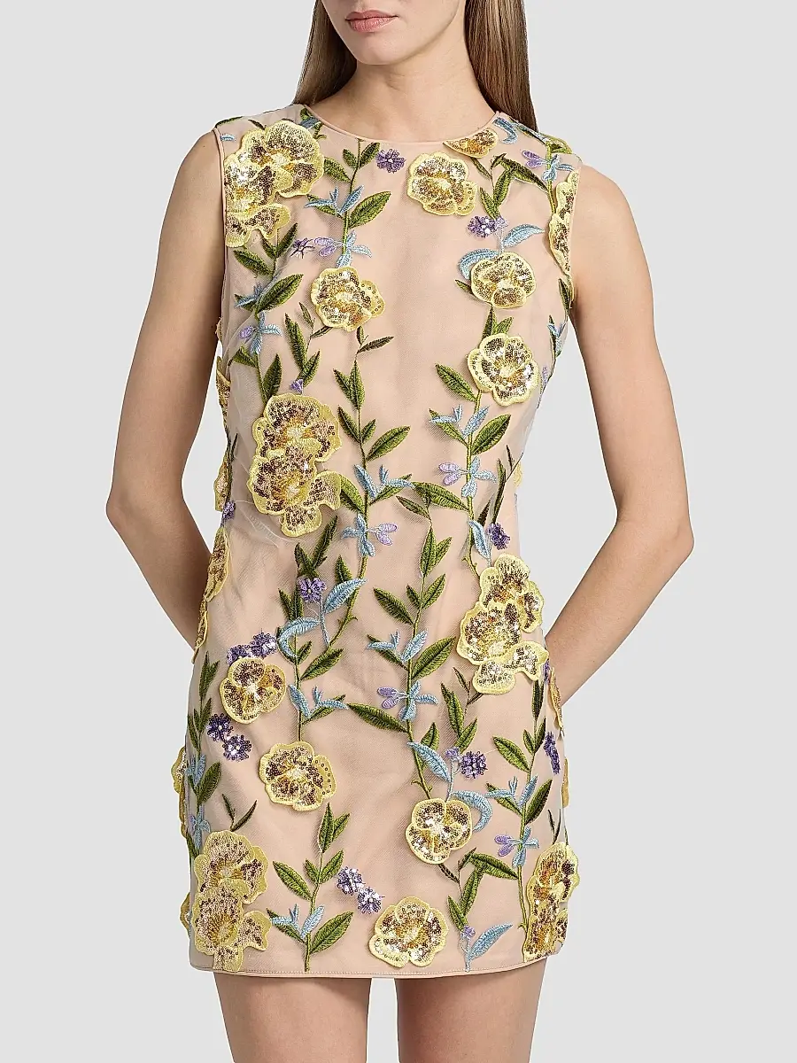Milly Women's Ivette Sequin-Embroidered Minidress | Thumbnail 3 Milly Women's Ivette Sequin-Embroidered Minidress | Thumbnail 3