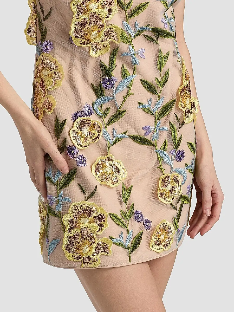 Milly Women's Ivette Sequin-Embroidered Minidress | Thumbnail 6 Milly Women's Ivette Sequin-Embroidered Minidress | Thumbnail 6