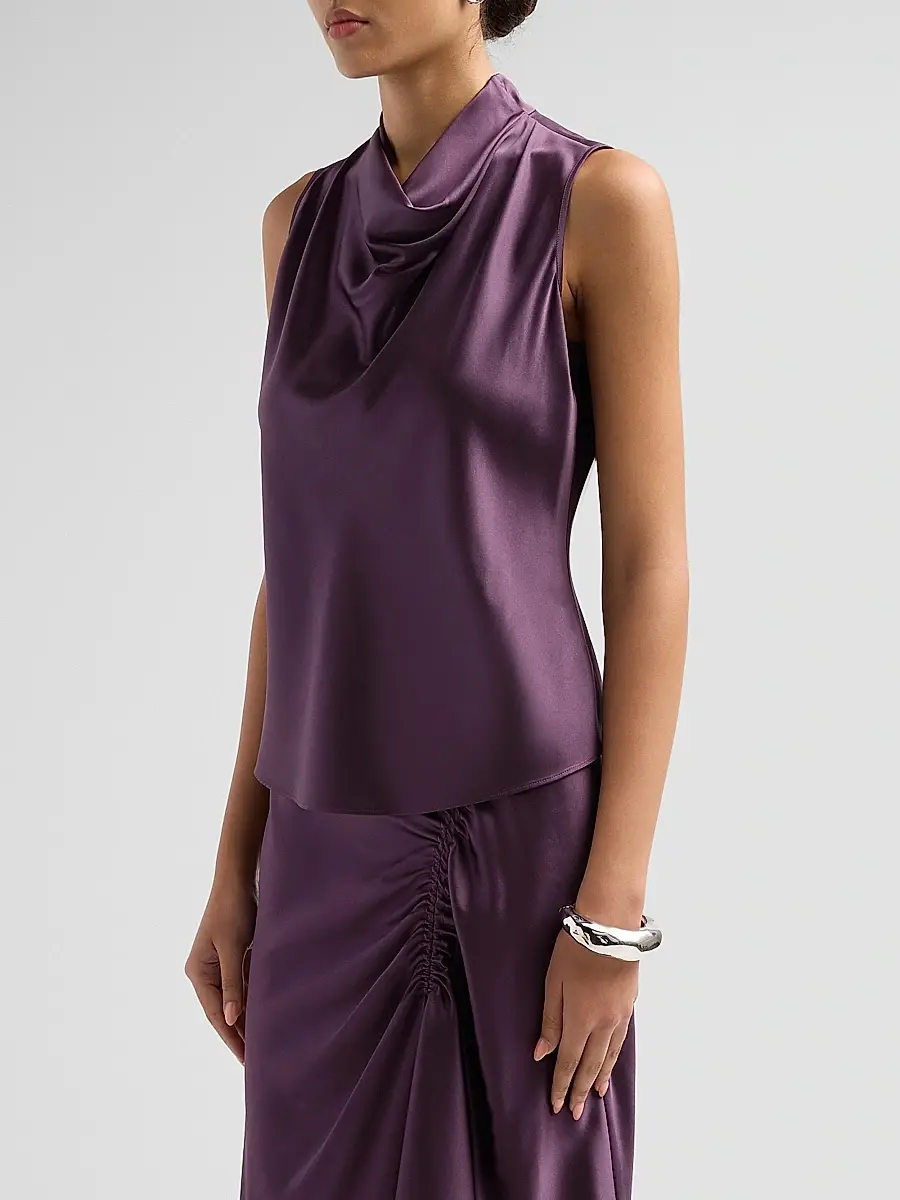 Veronica Beard Women's Tam Silk-Blend Cowlneck Top | Thumbnail 4 Veronica Beard Women's Tam Silk-Blend Cowlneck Top | Thumbnail 4