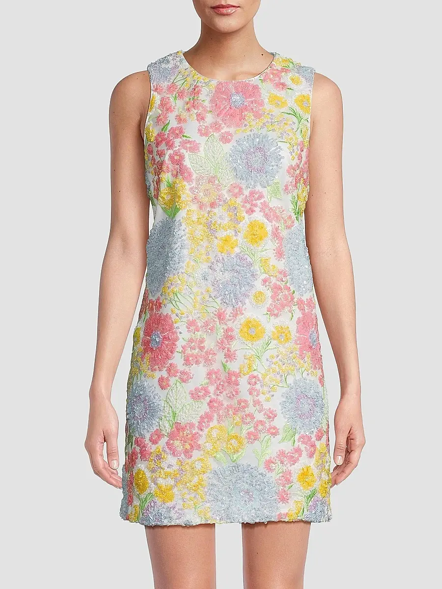 Lilly Pulitzer Women's Airbella Floral Sequined Shift Dress | Thumbnail 3 Lilly Pulitzer Women's Airbella Floral Sequined Shift Dress | Thumbnail 3