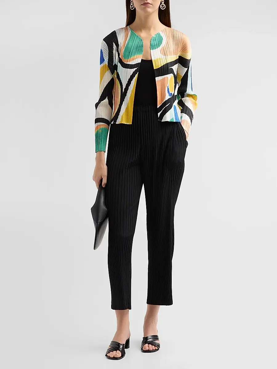Pleats Please Issey Miyake Women's Roll Abstract Pleated Cardigan | Thumbnail 2 Pleats Please Issey Miyake Women's Roll Abstract Pleated Cardigan | Thumbnail 2