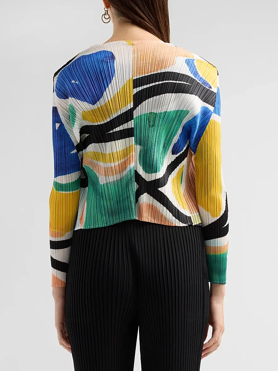 Pleats Please Issey Miyake Women's Roll Abstract Pleated Cardigan | Thumbnail 3 Pleats Please Issey Miyake Women's Roll Abstract Pleated Cardigan | Thumbnail 3