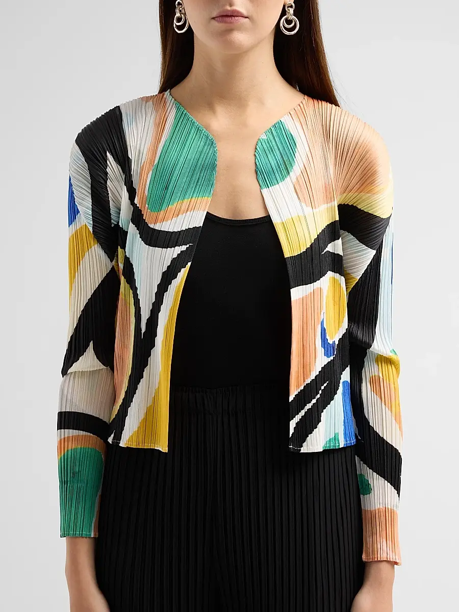 Pleats Please Issey Miyake Women's Roll Abstract Pleated Cardigan | Thumbnail 5 Pleats Please Issey Miyake Women's Roll Abstract Pleated Cardigan | Thumbnail 5
