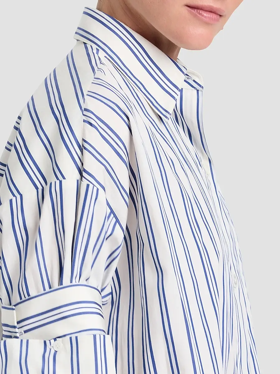 TWP Women's Next Ex Striped Cotton Crop Shirt | Thumbnail 4 TWP Women's Next Ex Striped Cotton Crop Shirt | Thumbnail 4