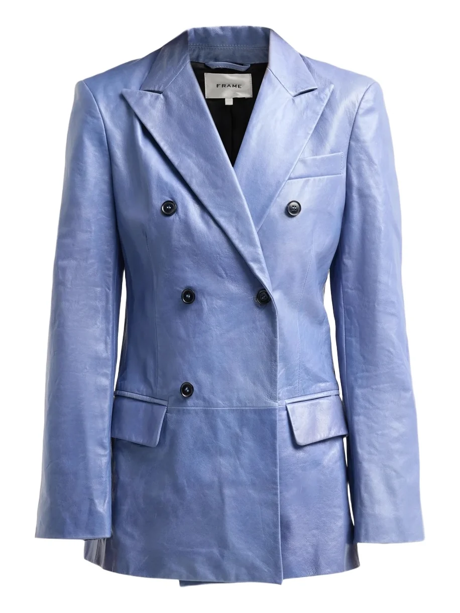 Frame Women's The Leather Boulevard Double-Breasted Blazer​