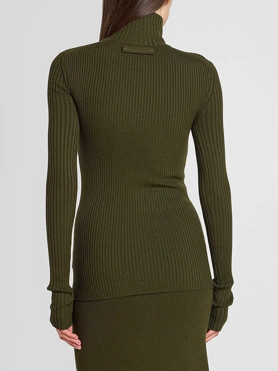 Victoria Beckham Women's Rib-Knit Wool-Blend Sweater | Thumbnail 3