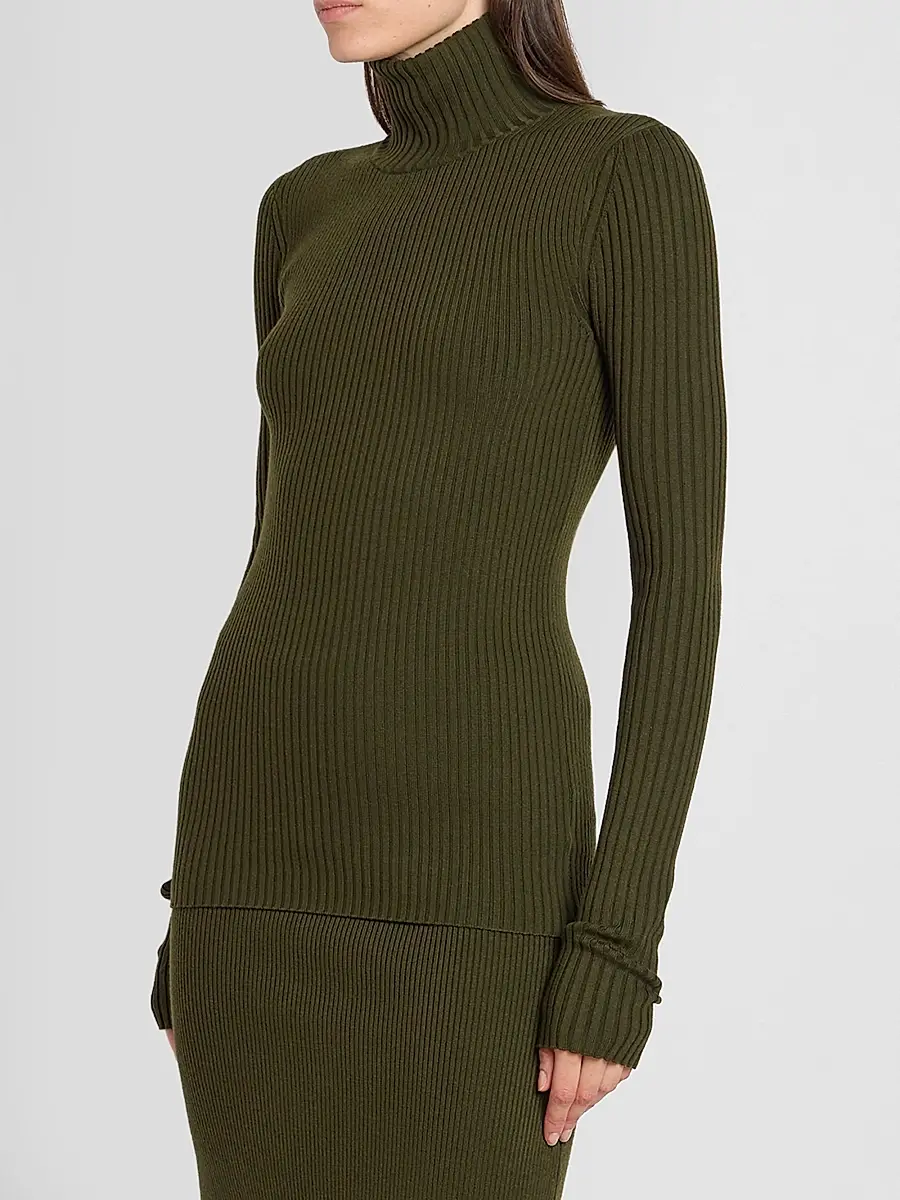 Victoria Beckham Women's Rib-Knit Wool-Blend Sweater | Thumbnail 4