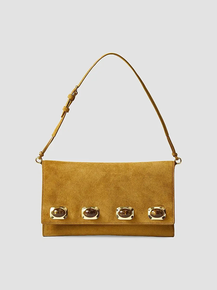 Veronica Beard Women's Edit Crystal-Embellished Suede Shoulder Bag | Thumbnail 3 Veronica Beard Women's Edit Crystal-Embellished Suede Shoulder Bag | Thumbnail 3