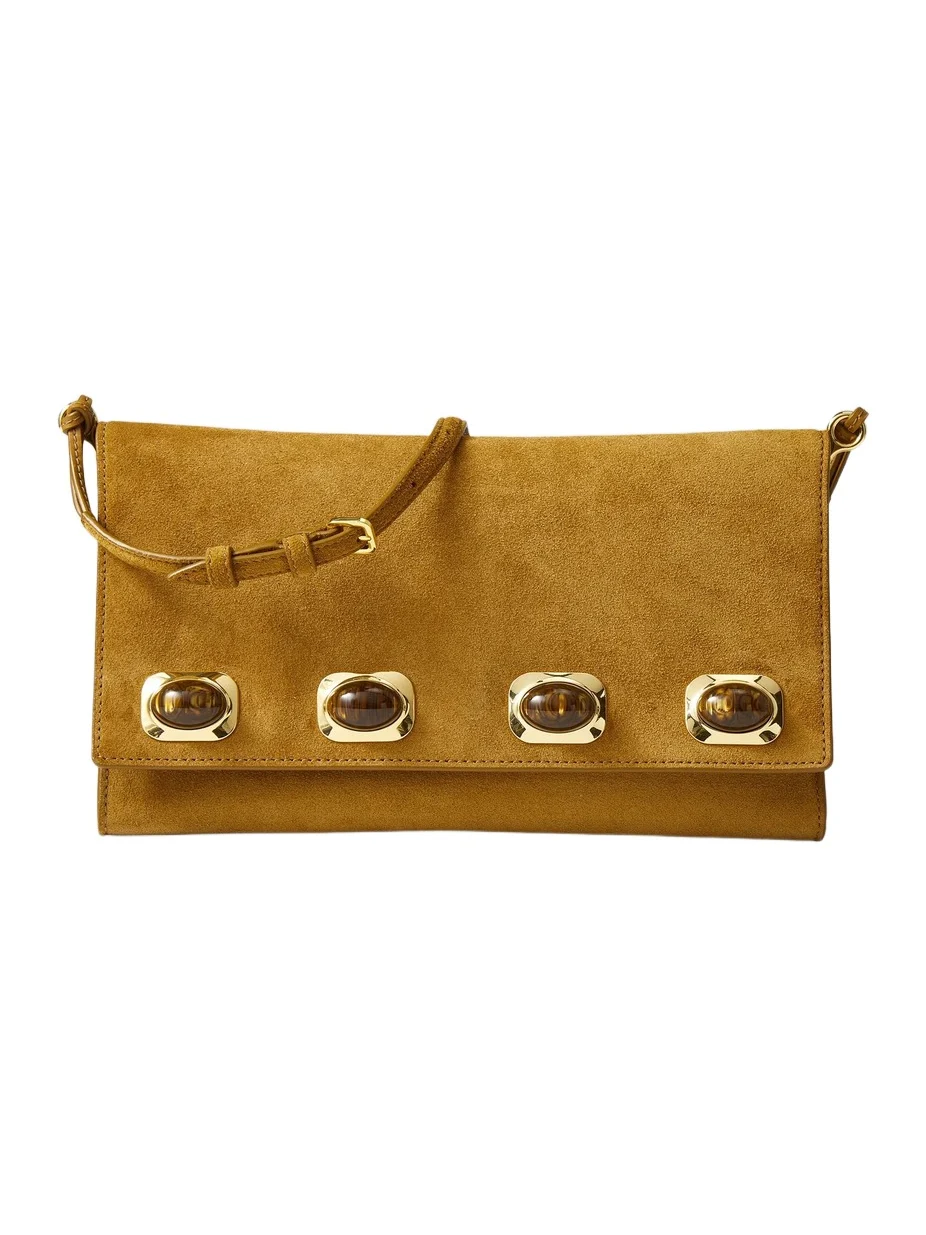 Veronica Beard Women's Edit Crystal-Embellished Suede Shoulder Bag