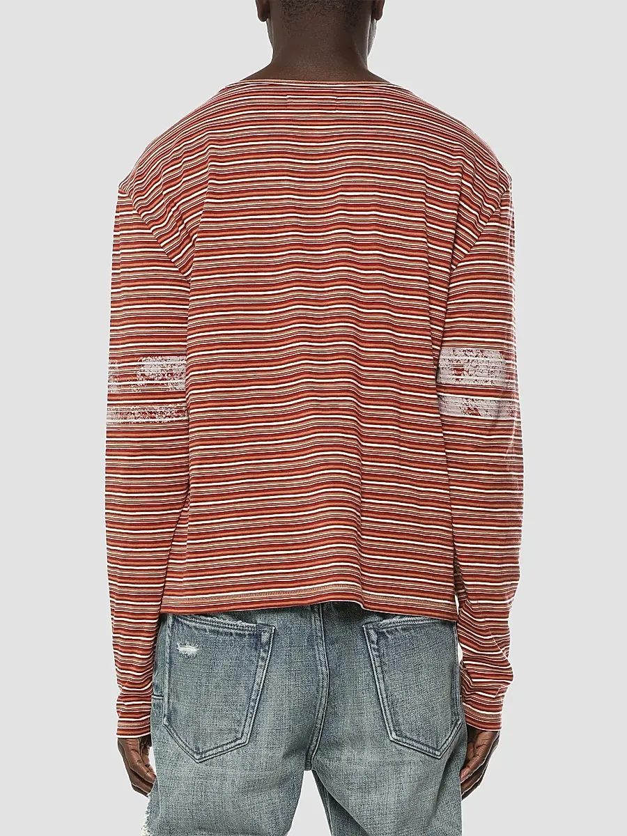 Purple Brand Men's Striped Slub Jersey Shirt | Thumbnail 2