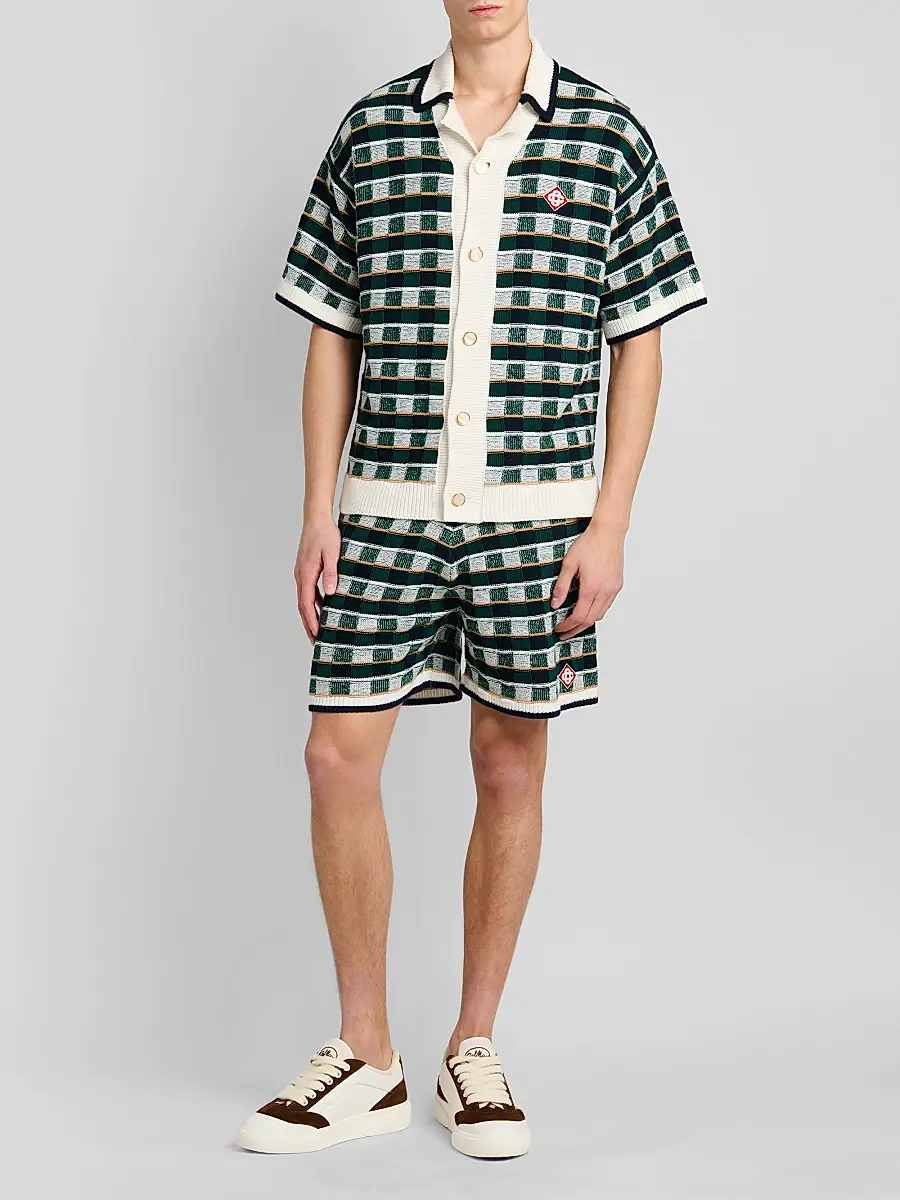 Casablanca Men's Mosaic Cotton Knit Shirt | Thumbnail 2 Casablanca Men's Mosaic Cotton Knit Shirt | Thumbnail 2