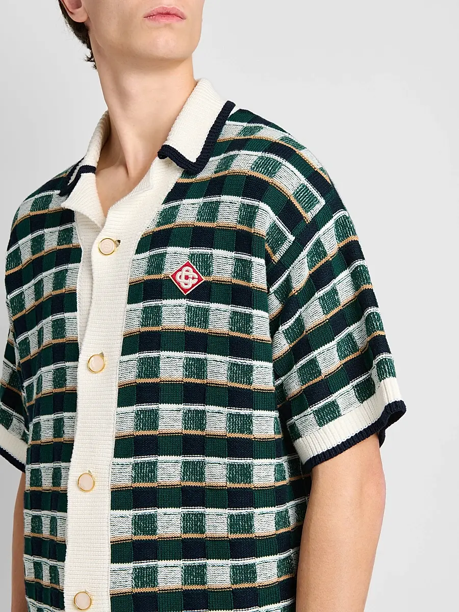 Casablanca Men's Mosaic Cotton Knit Shirt | Thumbnail 5 Casablanca Men's Mosaic Cotton Knit Shirt | Thumbnail 5