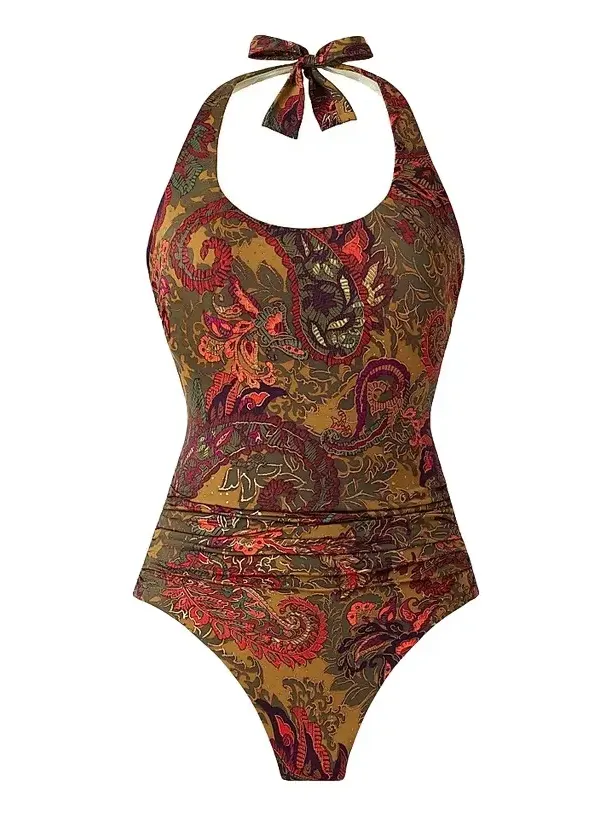 Miraclesuit Swim Women's Perissa Rock Halterneck Paisley One-Piece Swimsuit