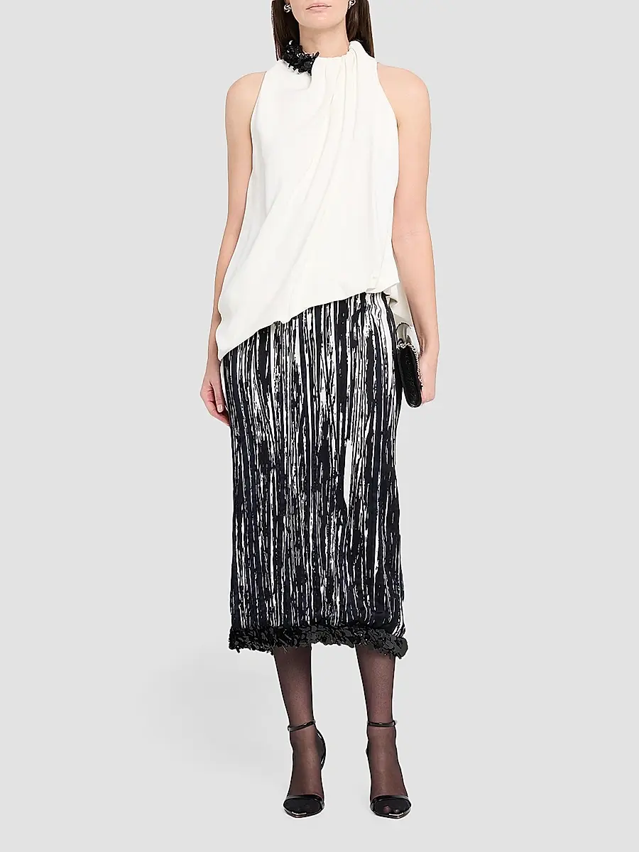 Brandon Maxwell Women's The Sinclair Pleated Pencil Skirt | Thumbnail 2 Brandon Maxwell Women's The Sinclair Pleated Pencil Skirt | Thumbnail 2