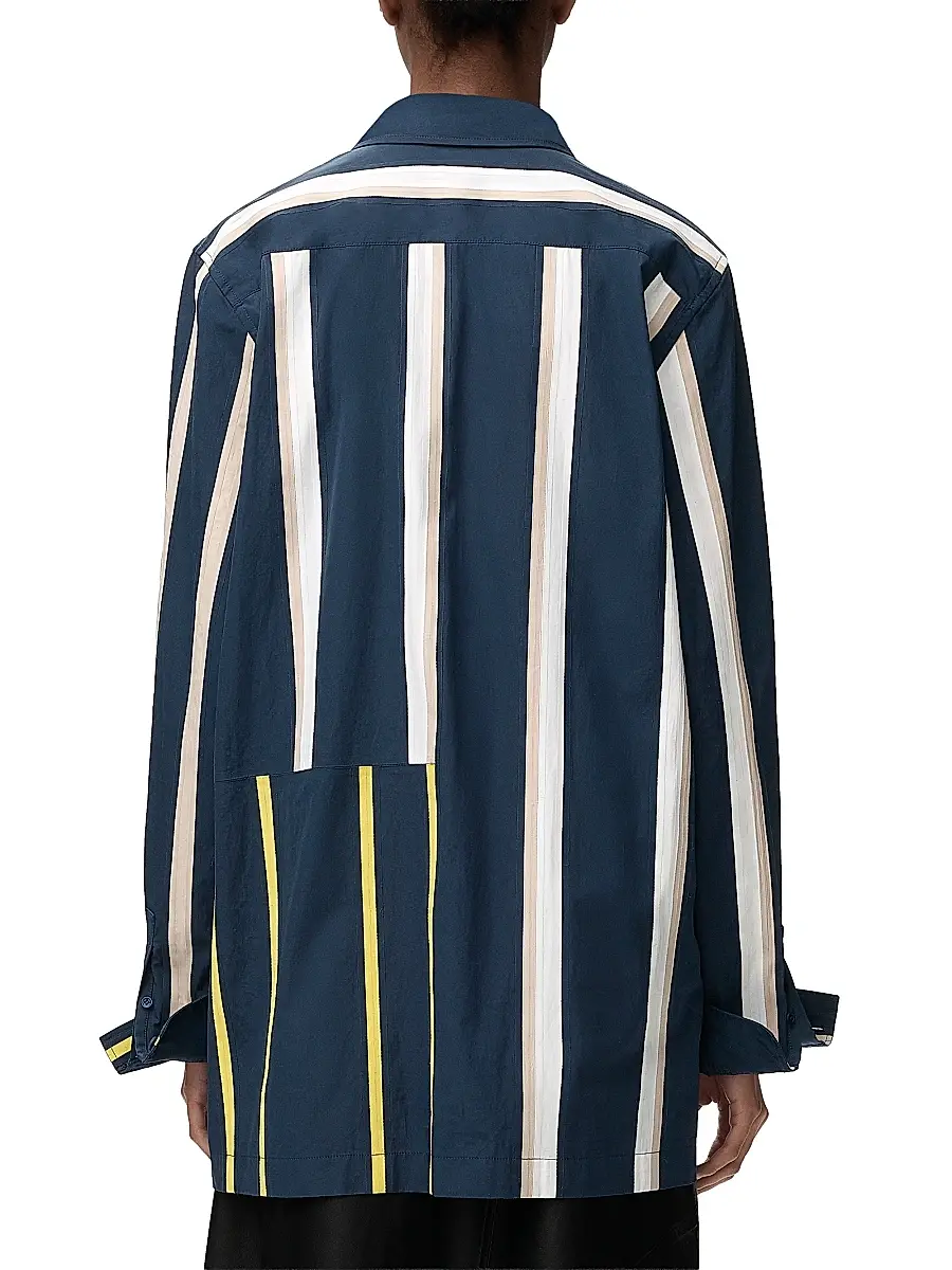 Loewe Women's Striped Cotton-Blend Button-Front Shirt | Thumbnail 4 Loewe Women's Striped Cotton-Blend Button-Front Shirt | Thumbnail 4