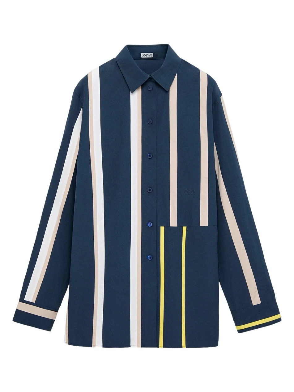 Loewe Women's Striped Cotton-Blend Button-Front Shirt