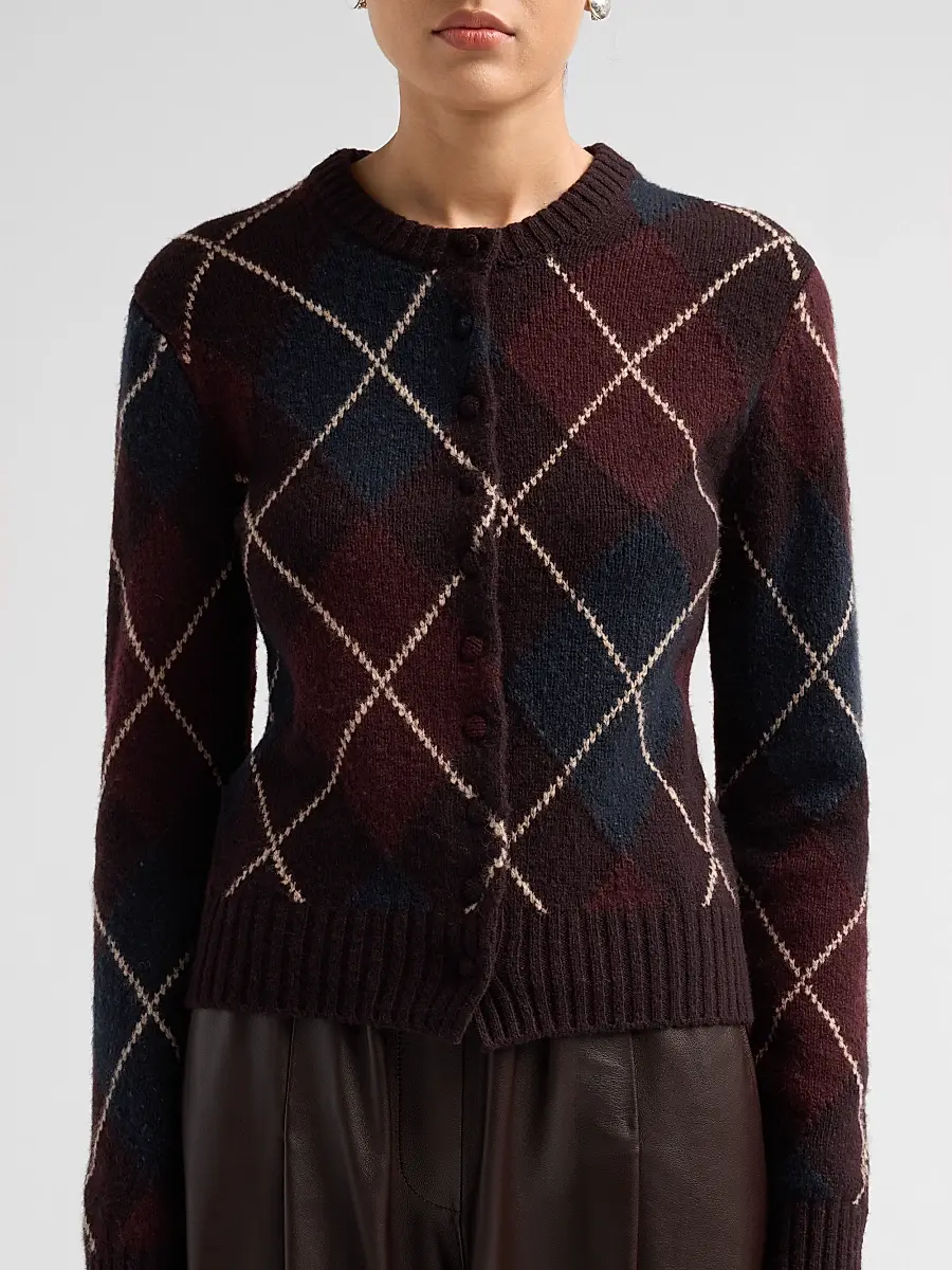 A.L.C. A. L.C. Women's Skyler Argyle Wool-Cashmere Cardigan | Thumbnail 5 A.L.C. A. L.C. Women's Skyler Argyle Wool-Cashmere Cardigan | Thumbnail 5