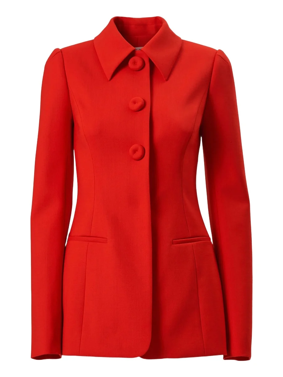 Carolina Herrera Women's Collared Stretch-Wool Tie-Waist Jacket