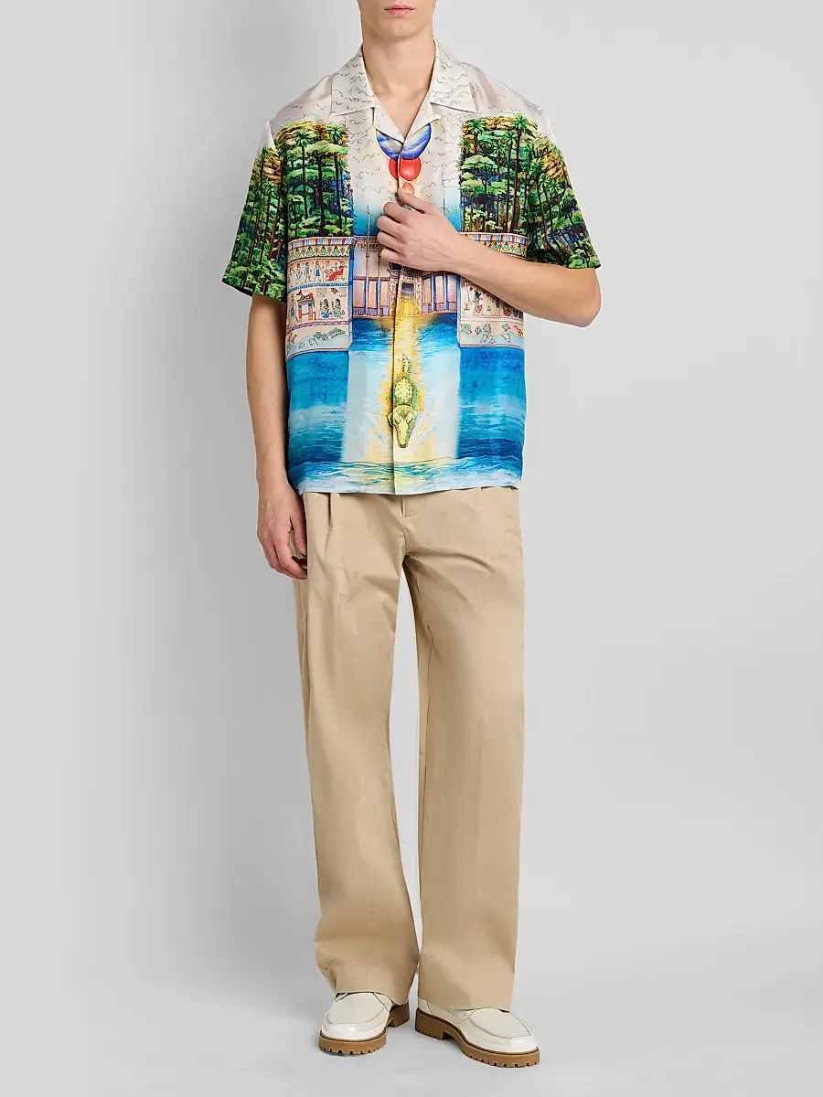 Casablanca Men's Trompe L'Oeil Camp Shirt | Thumbnail 2 Casablanca Men's Trompe L'Oeil Camp Shirt | Thumbnail 2