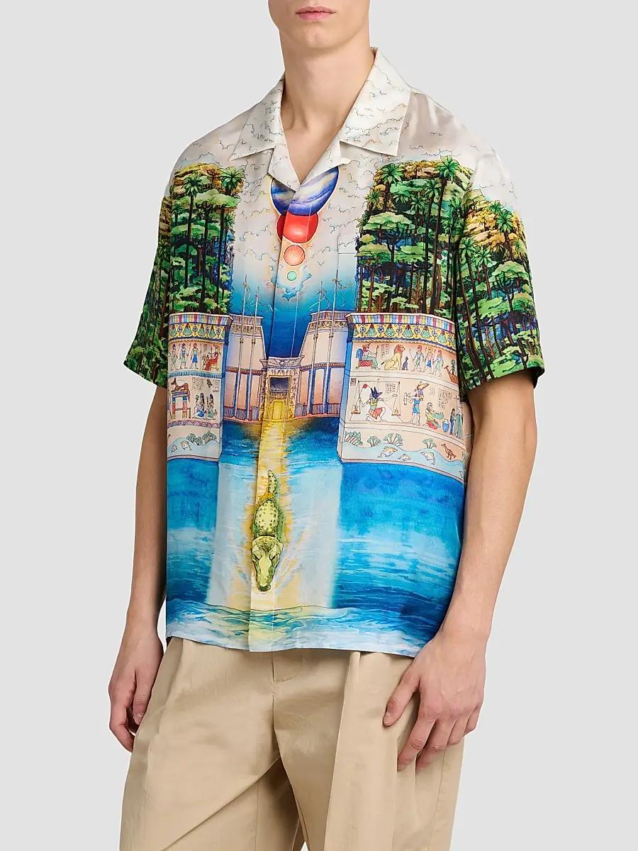 Casablanca Men's Trompe L'Oeil Camp Shirt | Thumbnail 4 Casablanca Men's Trompe L'Oeil Camp Shirt | Thumbnail 4