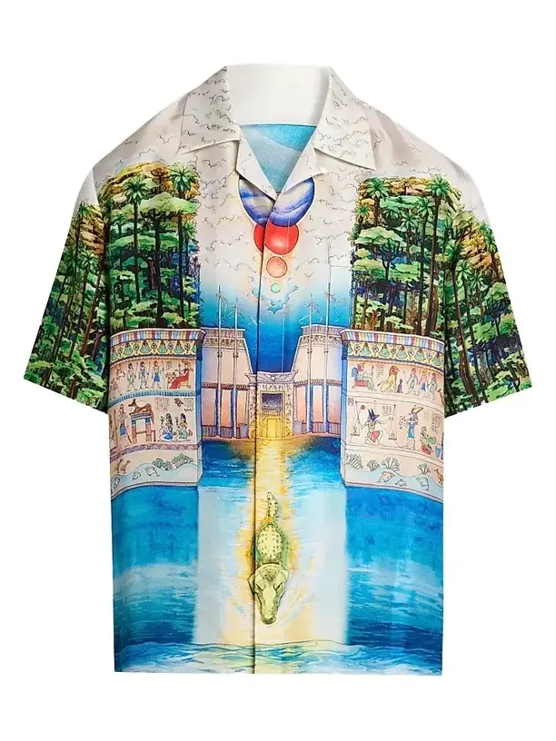 Men's Trompe L'Oeil Camp Shirt