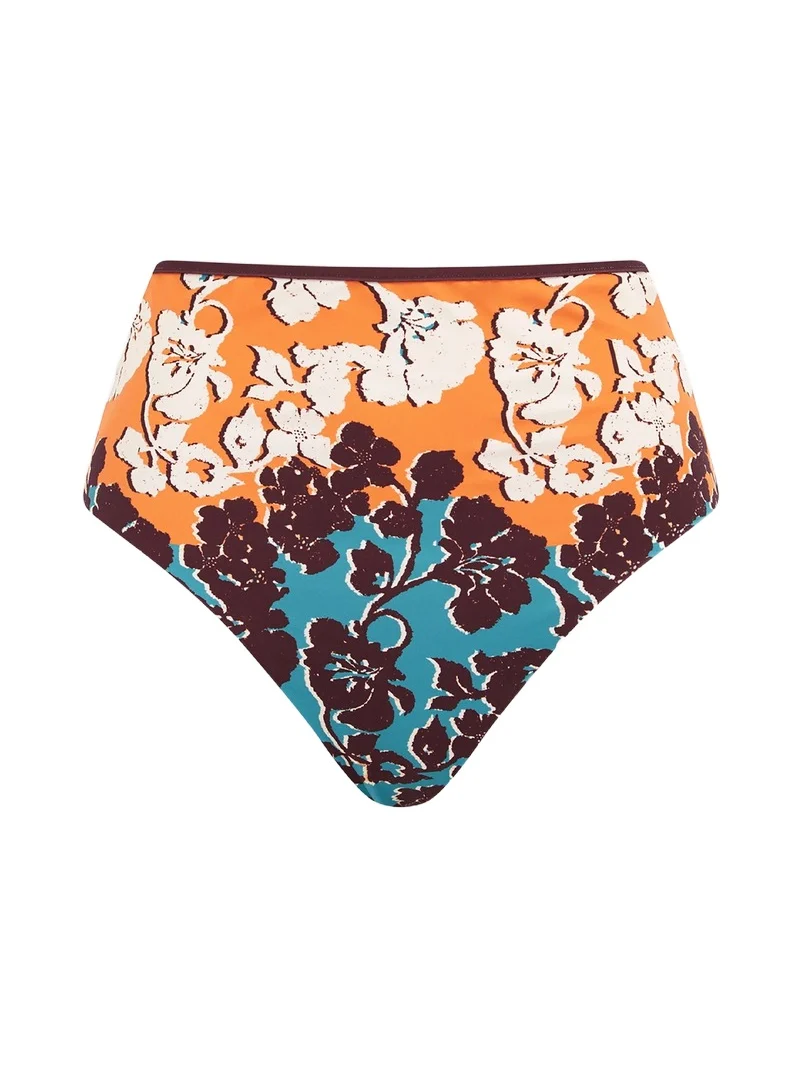 ALÉMAIS Women's Splice Floral High-Rise Bikini Bottom
