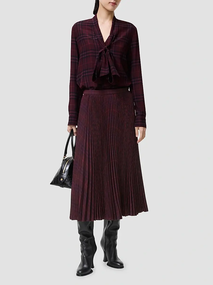 Burberry Women's Petal Pleated Wool Midi Skirt | Thumbnail 2 Burberry Women's Petal Pleated Wool Midi Skirt | Thumbnail 2